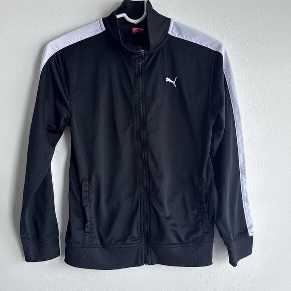 Puma Jacket Sweatshirt sport lifestyle‎ Boys Youth Medium black/white full zip - Picture 5 of 8